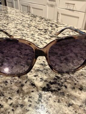 Quay Australia Brown Tortoiseshell Frame Sunglasses with Gray Lenses